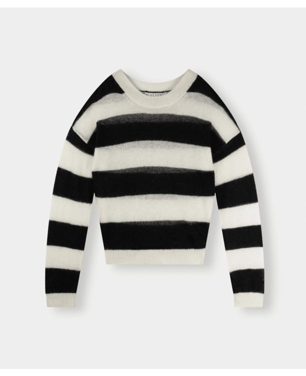 thin knit sweater block stripe