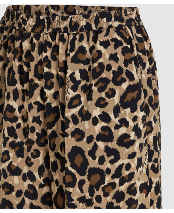 LEOPARD AOP WIDE LEG PANTS