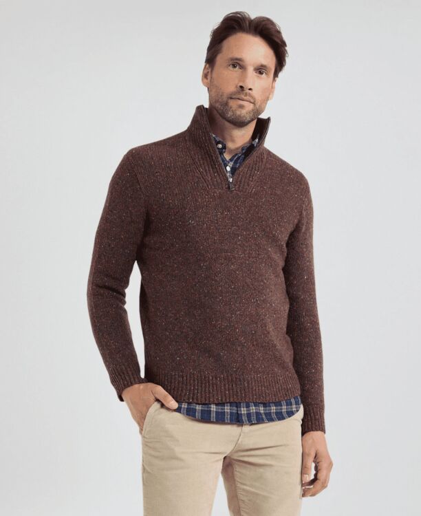 Zip Mock Fishermans Sweater