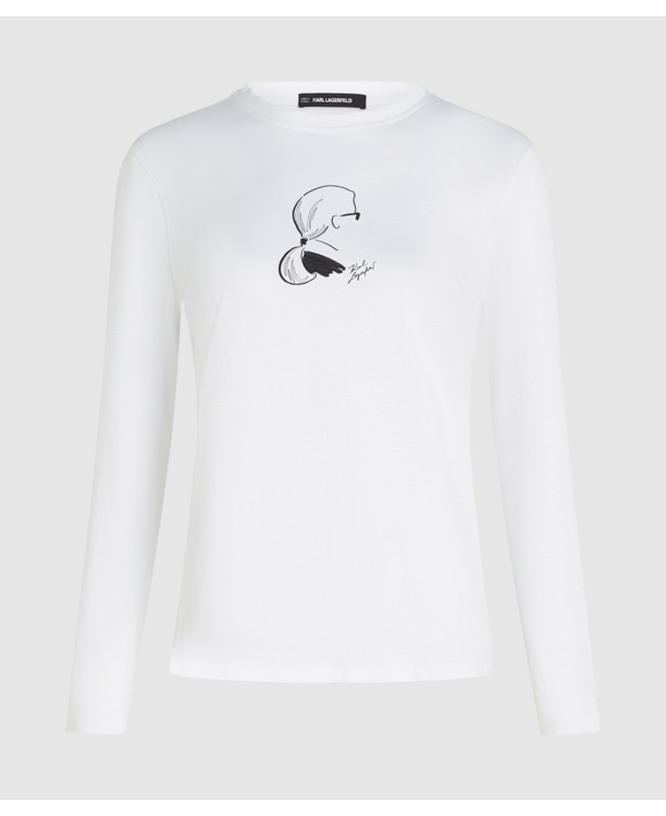 SKETCH CAMEO PRINT LS TOP