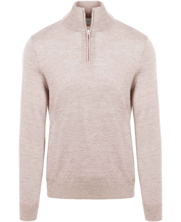 King Essentials The Michael Half Zip Pull Merino Greige