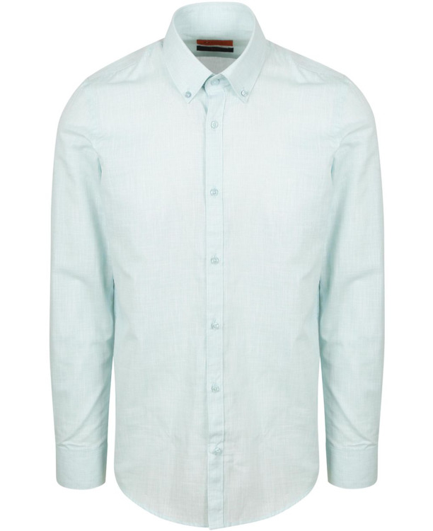 Suitable Overhemd Cotton Slub Lichtgroen