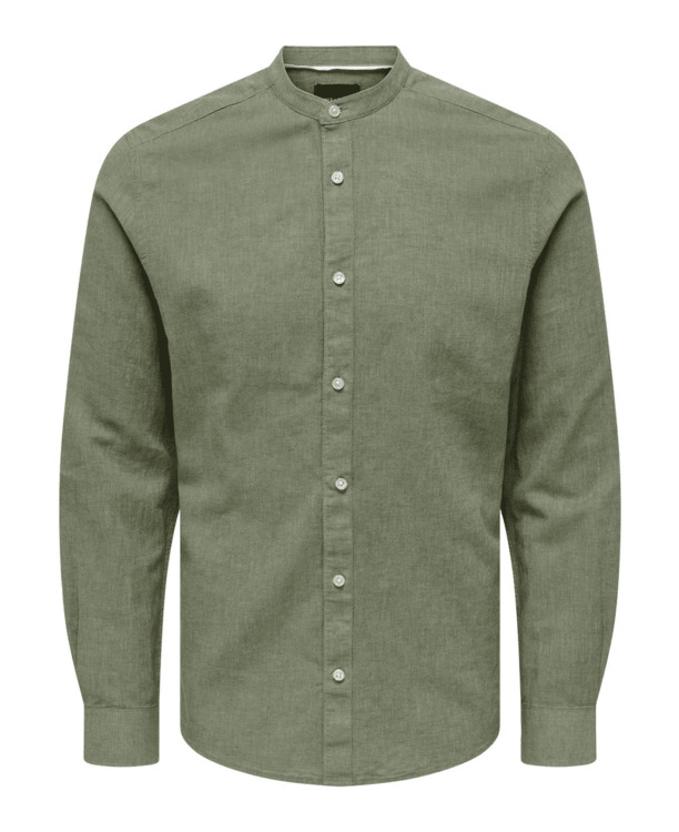 Slim Fit China Kraag Lange Mouwen (L/M) Heren