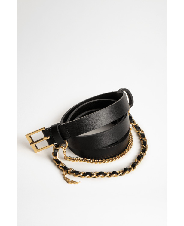 ROCK CHAIN BELT LEATHER