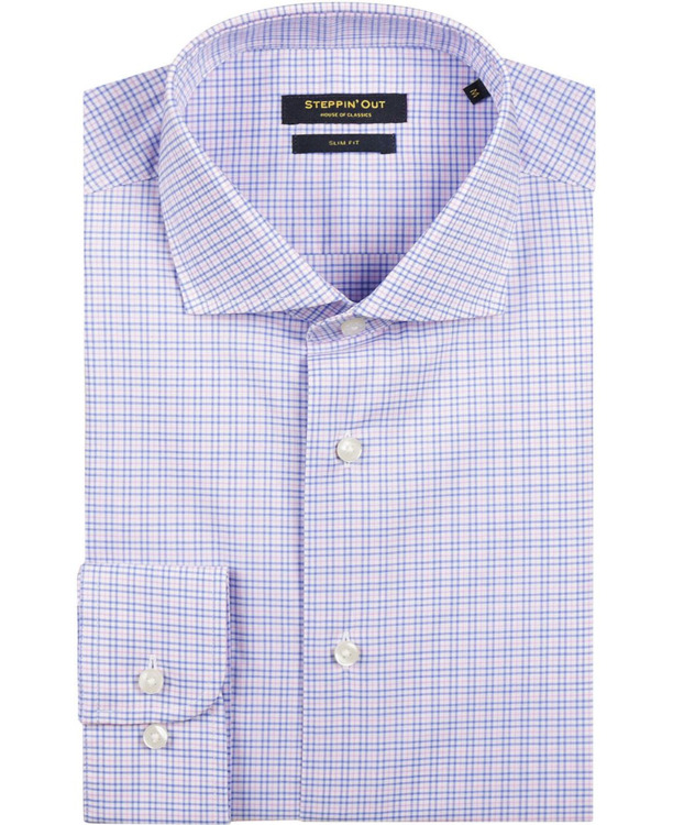 Steppin' Out Overhemd Slim-Fit Ruiten Blauw Rood