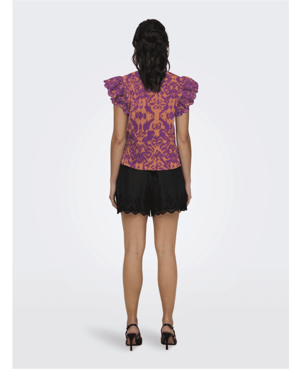 ONLLOU EMB S/S FRILL TOP PTM