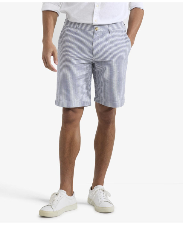 Striped Seersucker Short 100% Cotton Heren