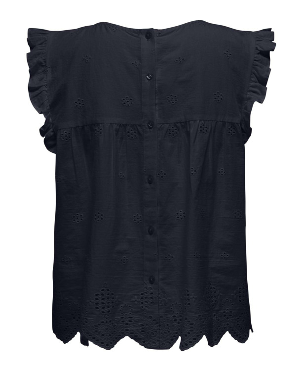 Regular Fit O-Neck Sleeveless (S/L) Chique mouwloze top met O-hals en ruches