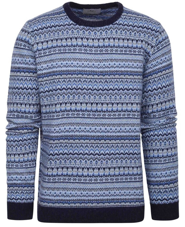 Suitable Prestige Fair Isle Pullover Blauw