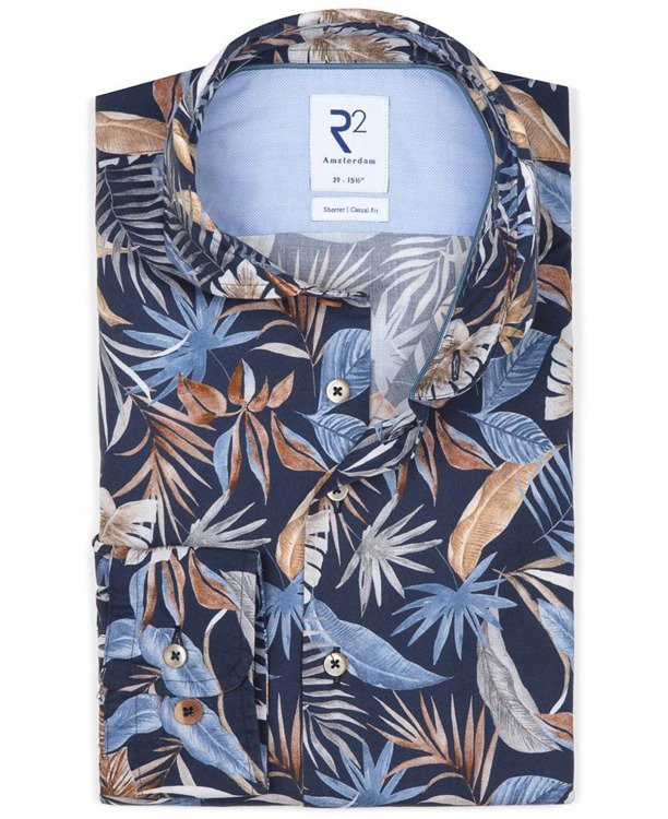 R2 Overhemd Print Bladeren