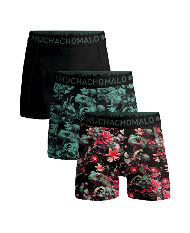Heren 3-Pack Boxershort Print/Print/Effen Print/Print/Black