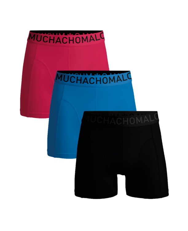 Heren 3-pack Boxershorts Microvezel Effen Black/Blue/Pink