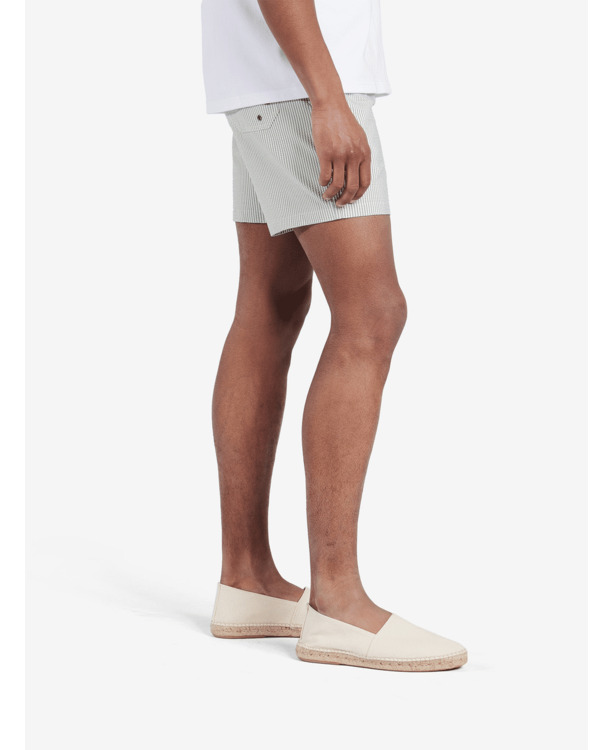No Label Heren Seersucker Shorts Zand Venice Cotton-Polyester