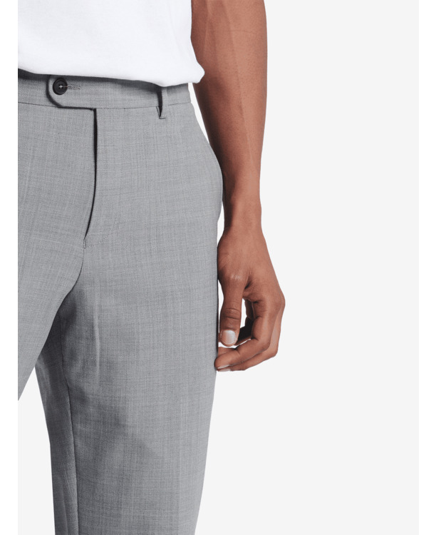 No Label Heren Pantalon Wasbare Wol Stretch Jas Lichtgrijs Toronto