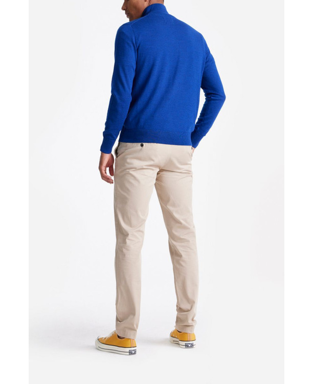 King Essentials The Michael Half Zip Pull Merino Royal Blauw
