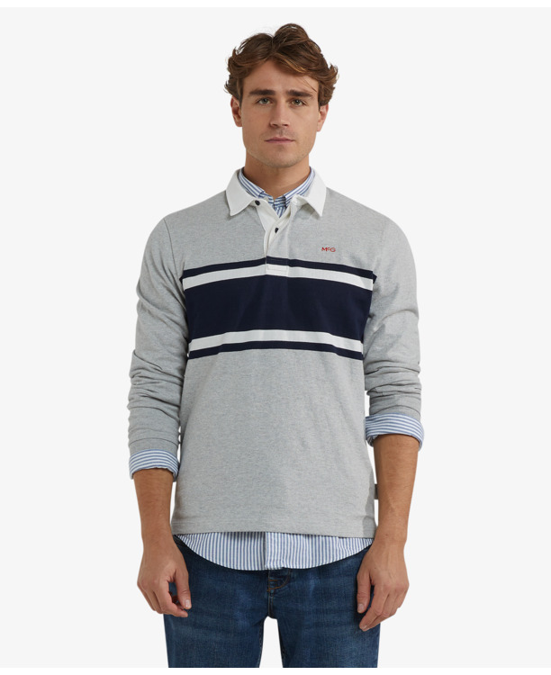 Colourblock Rugby 100% Cotton Heren