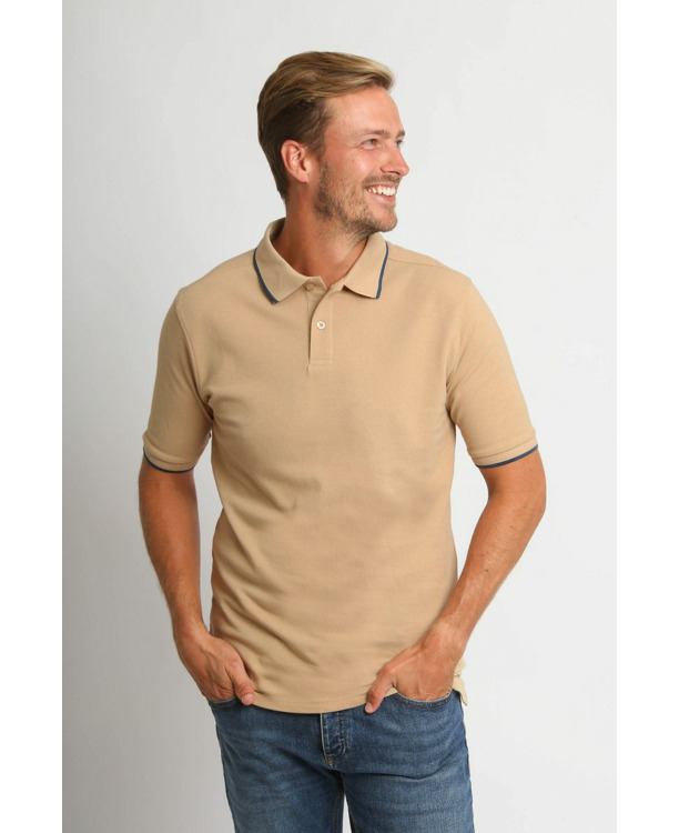 Suitable Respect Polo Tip Ferry Beige