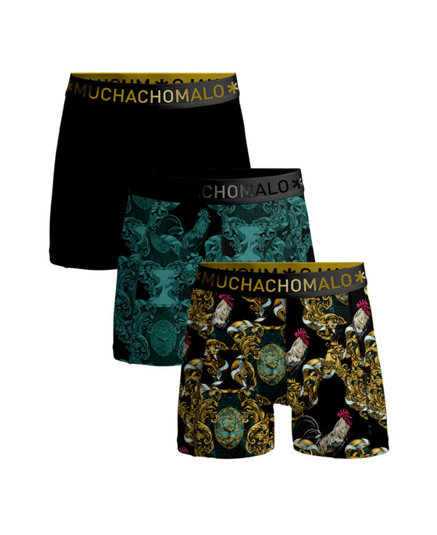 Heren 3-Pack Boxershorts Man Haan Print/Print/Black