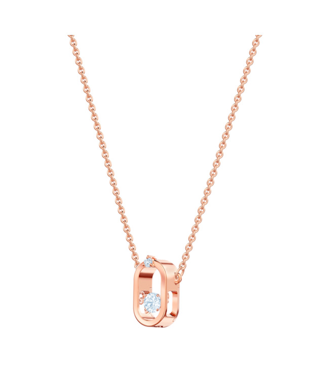 Una Sparkling Dc Necklace Rose Gold shiny White