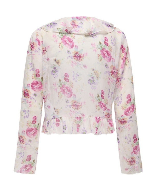 Regular Fit V-Neck Long Sleeves (L/S) Stijlvolle lange mouwen V-hals met ruches voor speciale gelegenheden