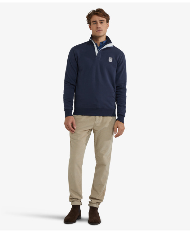 Zip Mock Sweatshirt 100% Cotton Heren