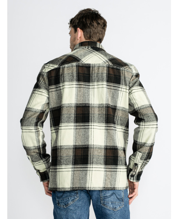 Men Shirt Long Sleeve Check