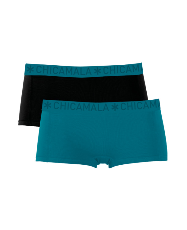 Meisjes 2-pack Boxer Shorts Effen Green/Black