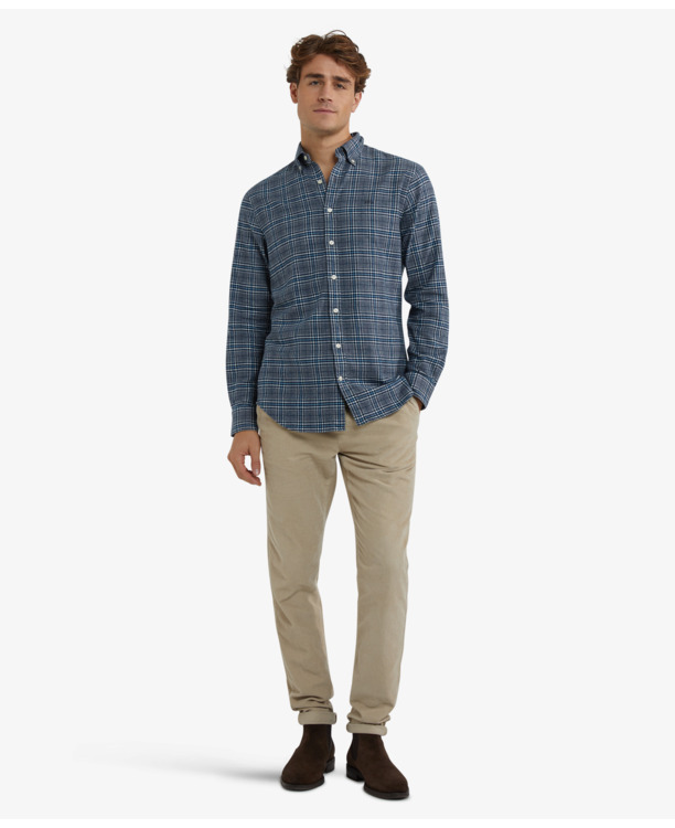 Flannel Twill Check Shirt 100% Cotton Heren