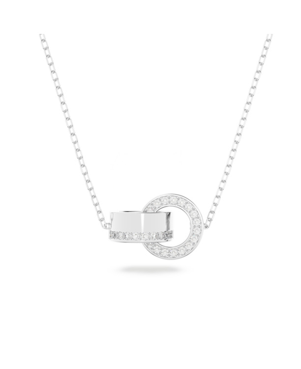 Dextera Round Pendant Small Rhodium shiny Crystal