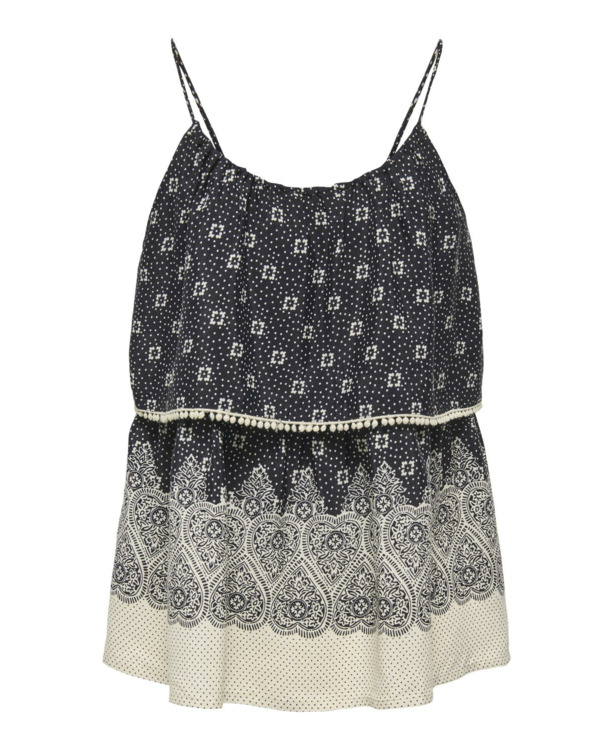 Regular Fit Tied Neck Sleeveless (S/L) Geniet van de zomer in onze mouwloze top met normale pasvorm