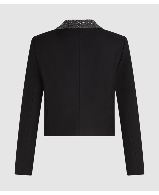 BOUCLE DETAIL TWILL JACKET