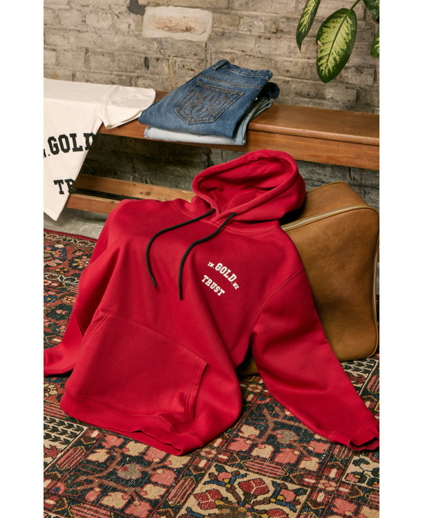 De rode hoodie Unisex