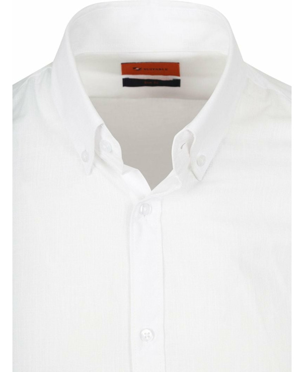 Suitable Overhemd Cotton Slub Wit