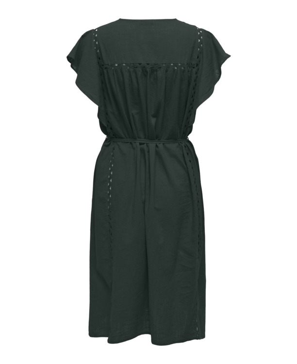 Regular Fit V-Neck 2/4 Sleeves (2/4) Zomerjurk met sierlijke V-hals en kanten detail