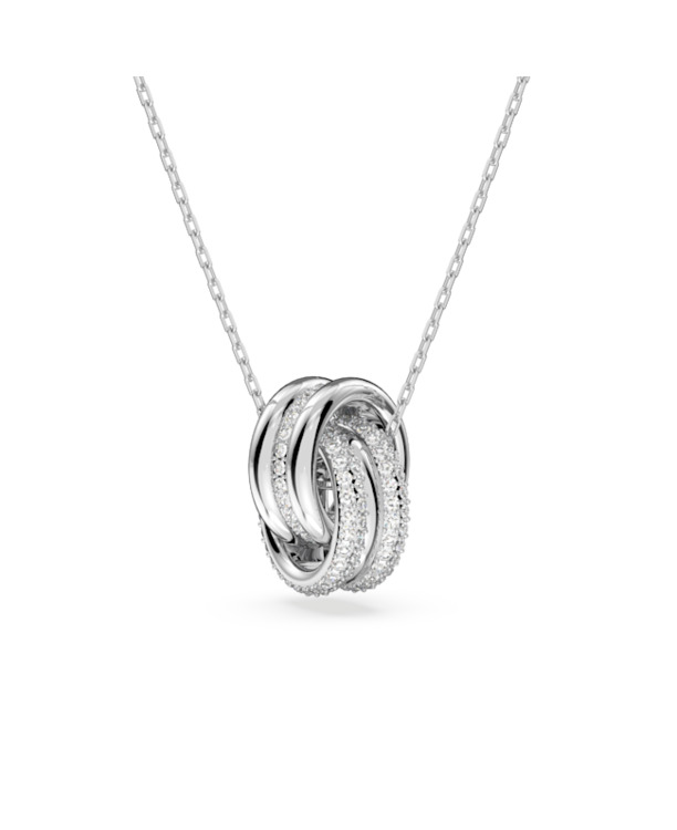 Hyperbola Spin Pendant Small Rhodium shiny Crystal