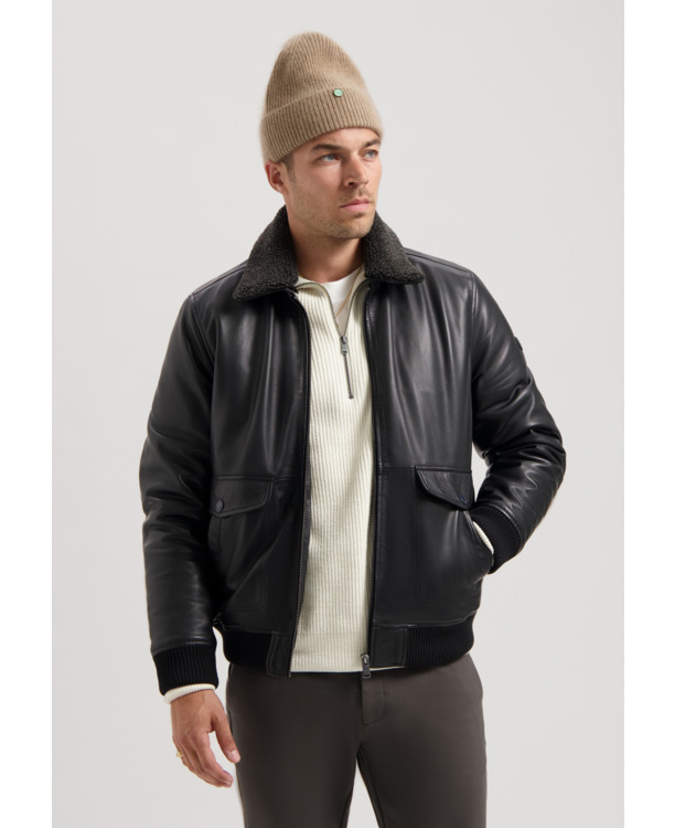 Dstrezzed Heren Leren Jas Zwart Jack