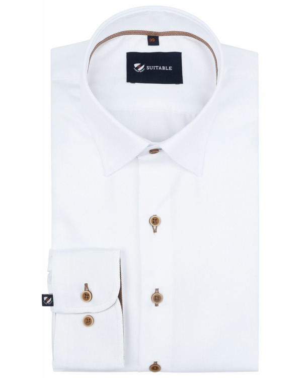 Suitable Overhemd Twill Wit