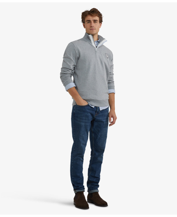 Zip Mock Sweatshirt 100% Cotton Heren