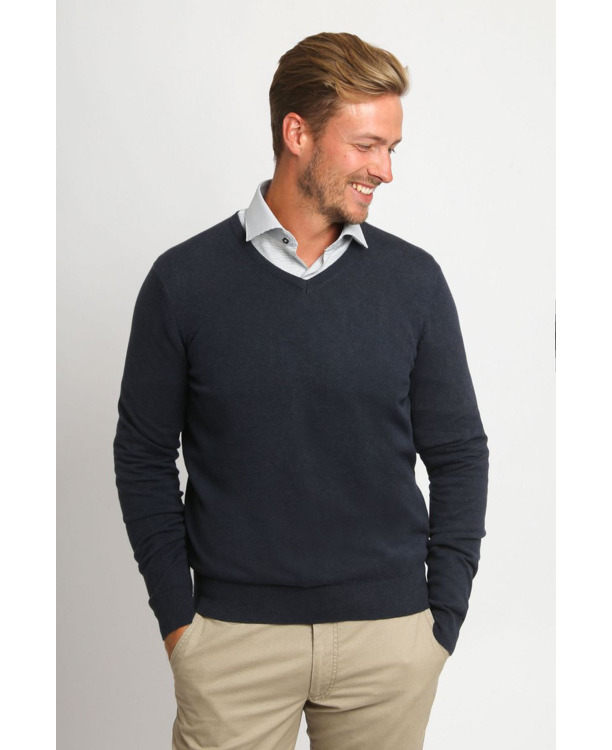 Suitable Respect Vinir Pullover Melange Navy
