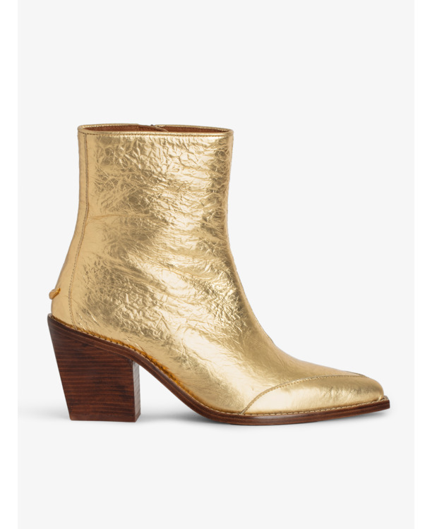 CARA BOOTS WRINKLED METAL