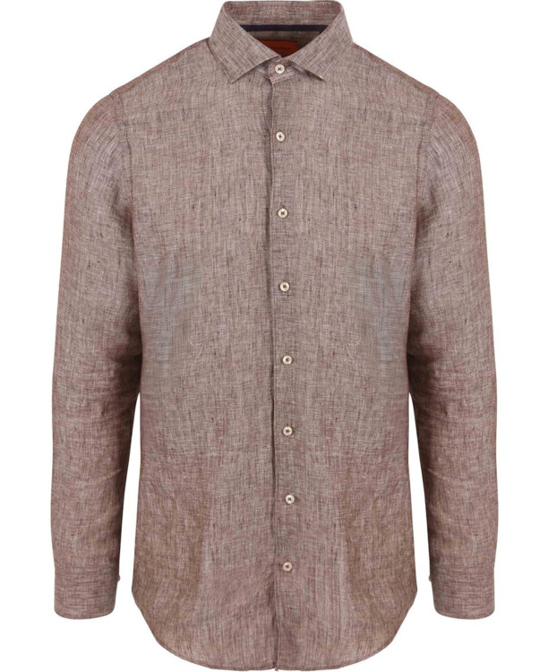 Suitable Overhemd Linnen Taupe