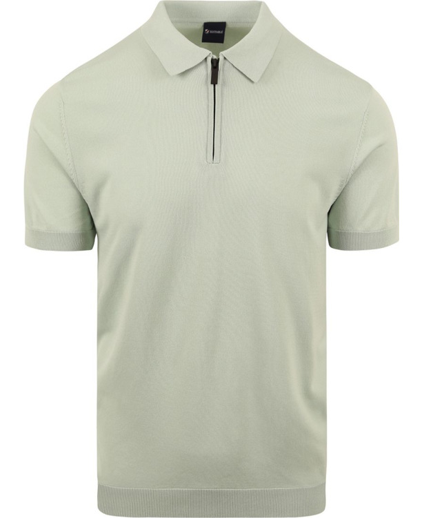 Suitable Half Zip Polo Lichtgroen