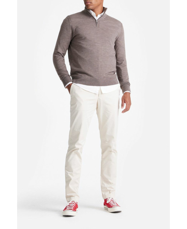 King Essentials The Michael Half Zip Pull Merino Bruin