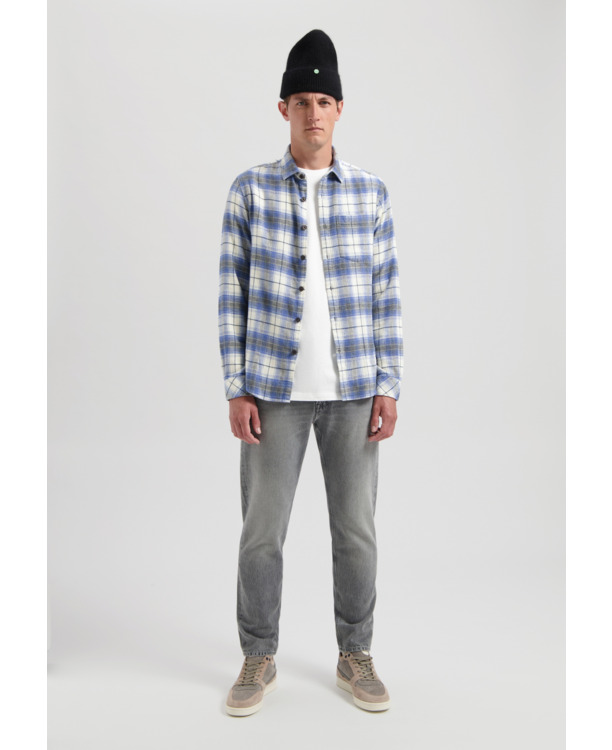 Dstrezzed Heren Flanellen Overhemd Stein