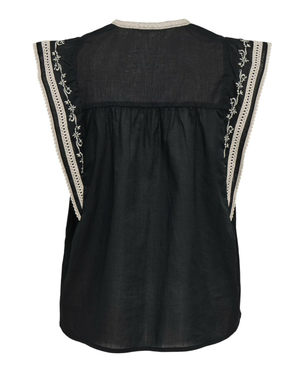 Regular Fit V-Neck Sleeveless (S/L) Geniet van de zomer met mouwloze top met V-hals en ruches