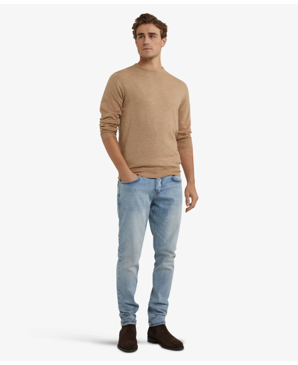 Fine Merino C-Neck Sweater 100% Extra Fine Merinowol Heren