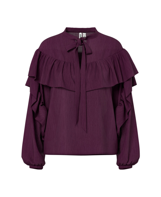 HDMELISA RUFFLE LS BLOUSE