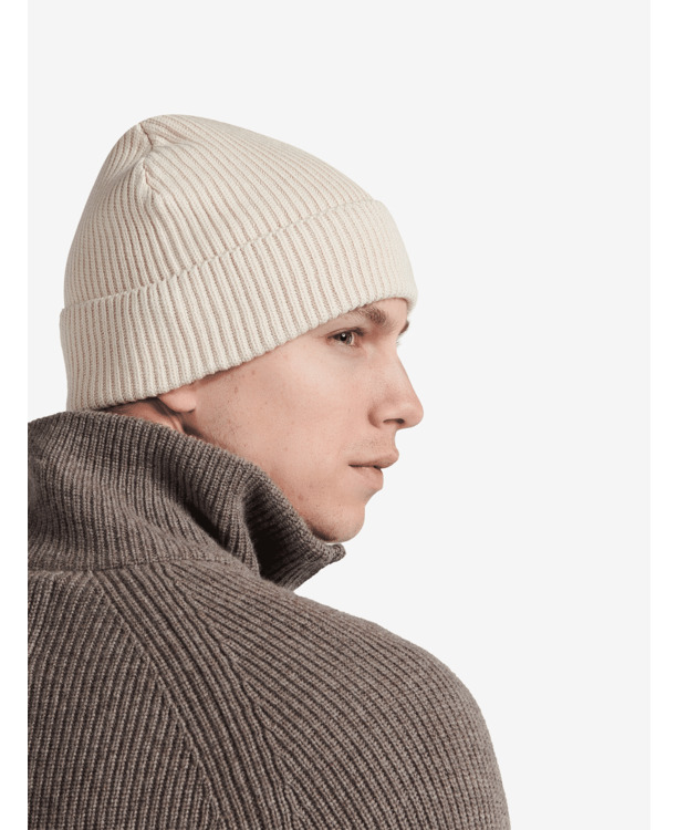 No Label Heren Muts Wit Beanie Organic Cotton Stretch