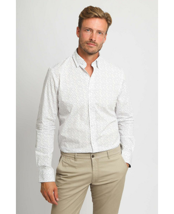 Suitable Overhemd Leaf Print wit