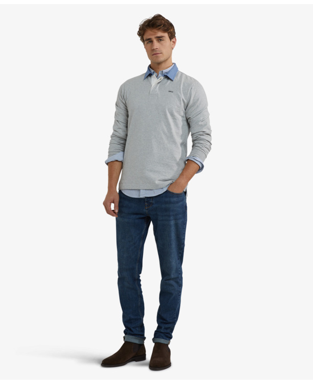 Solid Rugby 100% Cotton Heren